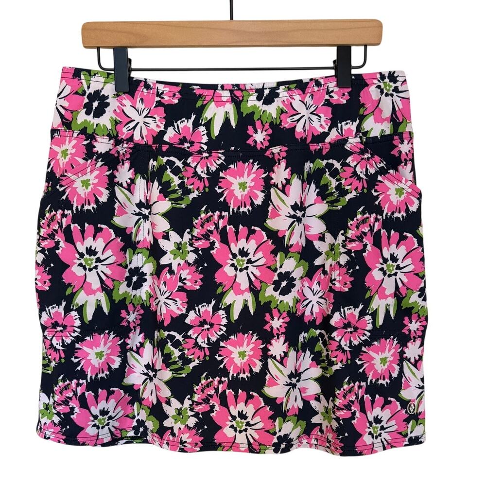 JoFit Bright Florals Athletic Golf Skort with Pockets - Soft Tech Fabric size L